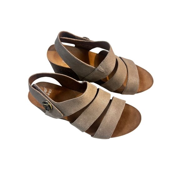 Dansko stacey wedge sandals taupe Size 37 US 6.5 $140 - Picture 1 of 6
